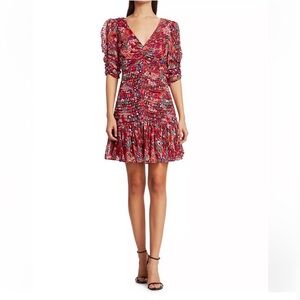 ✨ TANYA TAYLOR PANSY PRINT PUFF‎ SLEEVE MINI DRESS 4 ✨